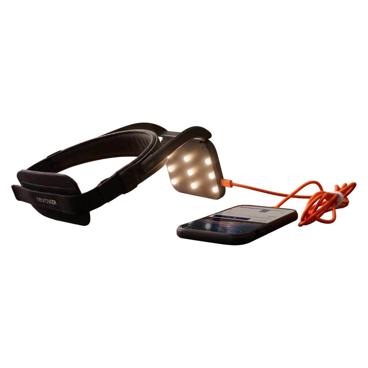 Render do NeuroVIZR NV Lite, com o painel de luz do módulo Lightbox aceso.